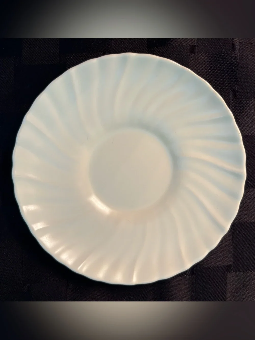 Vintage Franciscan Coronado Matte Off‑White Cream Soup Bowl & Saucer Set